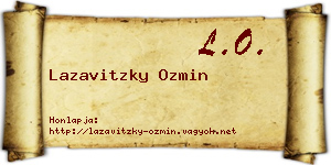 Lazavitzky Ozmin névjegykártya